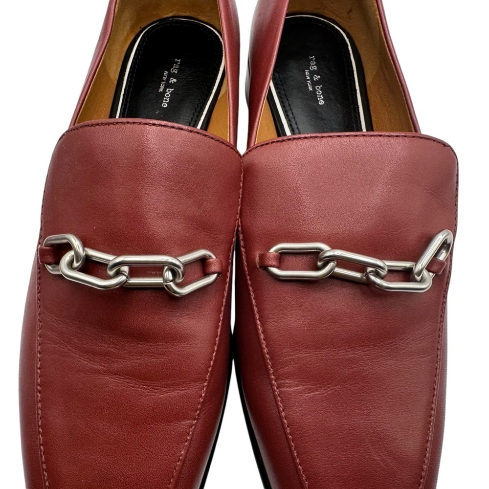 Rag and Bone Russet (Red/Brick) Aslen Chain Loafer Size 41 NWOT - Picture 7 of 9
